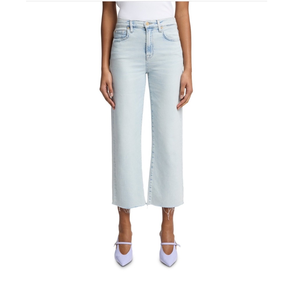 7 For All Mankind‎ Cropped Alexa High Rise Jeans Maui Light Wash Size 30